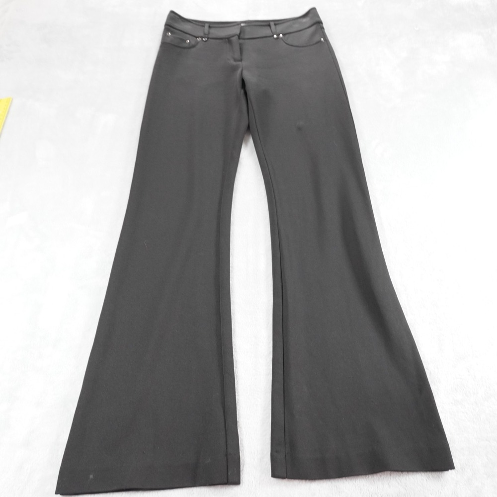 Vintage Cache Flare Leg Black Trouser Pants Womens 4 Studded Baddie Y2K Low Rise